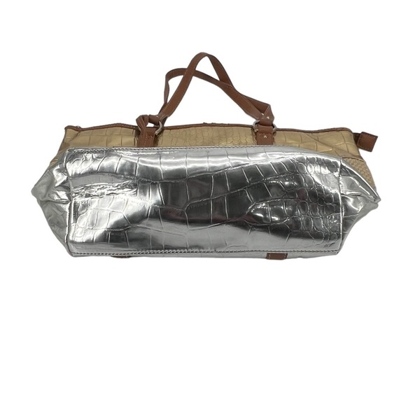 Nine West Gold Silver Shoulder Bag Purse - Picture 4 of 7